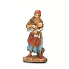 Pastore statuina Zingara con bimbo 3,5 cm di plastica Moranduzzo per presepe