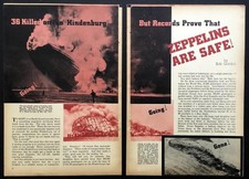 Zeppelins are Safe 1937 pittorico Hindenberg Graf Zeppelin Los Angeles