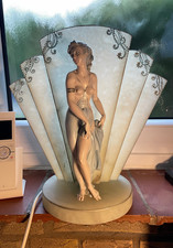 Lampada da tavolo vintage art deco lampada figurativa bellezza femminile alabastro italiano