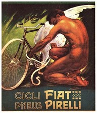 PUBBLICITA'1912 CICLI FIAT BICICLETTE GOMME PIRELLI ANGELO NUDO PLINIO CODOGNATO