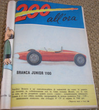 AUTO BRANCA FORMULA JUNIOR 1100 COVER RIVISTA 200 ALL'ORA 1962