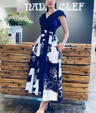 SALE Abito 40 Blu Bianco donna