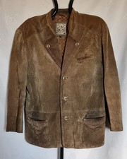 GIACCA VINTAGE CACCIA COSTUMI OKTOBERFEST DIRNDL TYROL PELLE UOMO US 44/EU54