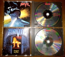 ANVIL Metal on Metal / Forged in Fire CD LOT 1989 ORG 1ST JEWEL CASE PRESSINGS