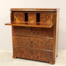 CASSETTONE comò RIBALTA Biedermeier - IN NOCE - EPOCA 800 - RESTAURATO