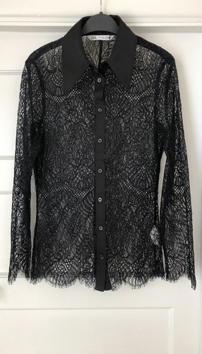 Zara camicia nera pizzo - , blusa