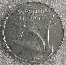 1976 ITALY 10 LIRE COIN -