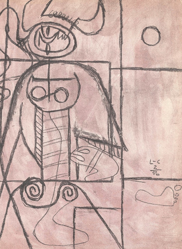 Lithographie corbusier 1956 - lithographie,