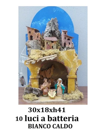 Capanna presepe con natività - capanna,