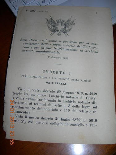 Regio decreto 1881 - regio, conservaz