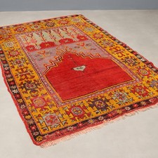 Tappeto Melas Antico Lana Nodo Grosso Fatto a Mano 190 x 128 cm Originale