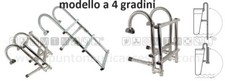 SCALETTA PIEGHEVOLE  4 GRADINI INOX CON CURVE PASSAMANO FISSAGGIO A POPPA MURATA