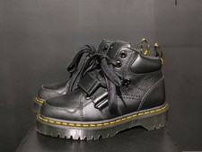 Women's  Dr. Martens ZUMA II Sz 5 Leather Strap Boots 25717113 OPTICAL BLACK