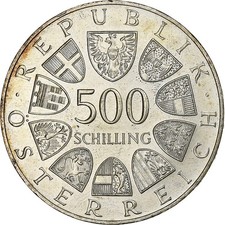 Autriche, 500 Schilling, 1988