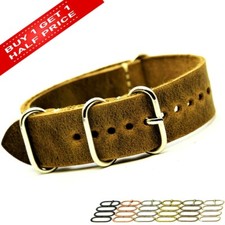 Cinturino per orologio in pelle artigianale,NATO strap fits Omega,18/20/22/24/26