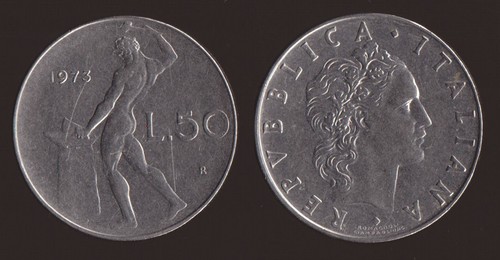Lire 1973 vulcano italia - vulcano,