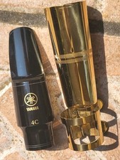 YAMAHA AS NEW 4C ALTO SAXOPHONE MOUTHPIECE,+LIG CAP/BOCCHINO SASSOFONO CONTRALTO