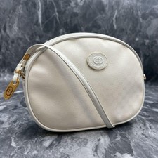 Borsa a tracolla Gucci 007.20.1113 GG in pelle bianca con logo oro hardware...