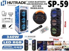 Hutrade Cassa Bluetooth SP-59 340W Altoparlante Portatile Microfono LED Radi mar