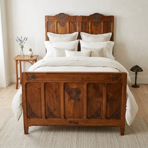Letto matrimoniale noce - in,