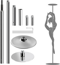 Palo Pole Dance Professionale Da 45Mm in Acciaio Con Modalità Statica E Girevole