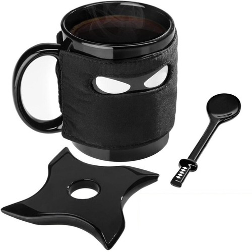 Tazza ninja nera idea regalo - tazza,