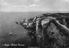 A6369) CARTOLINA ANZIO RUDERI ROMANI ANIMATA BARCA A REMI VIAGGIATA ROMA