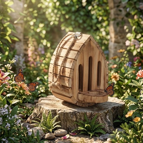 Casetta farfalla legno - casetta,