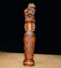 Statua in legno vintage vaso