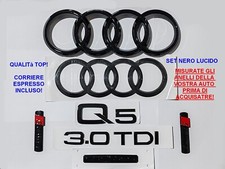 Kit Stemmi Logo Anelli Audi Q5 SQ5 Ant Post + 3.0 TDI + 2 SLINE + quattro DAL 21