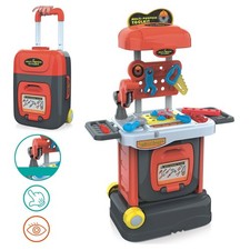 BANCO ATTREZZI GIOCATTOLO BAMBINI CON SEGA FUNZIONANTE RICHIUDIBILE IN TROLLEY