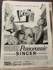 Pubblicità d'epoca originale stampa pubblicitaria a pagina intera Singer
