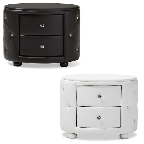 Comodino ovale ecopelle - , 2