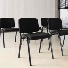 Sedie da ufficio, conferenze, sala riunioni, impilabilI tessuto nero - NUOVE