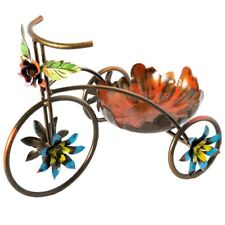 PORTAVASO PORTAPIANTE FORMA TRICICLO  IN FERRO BATTUTO