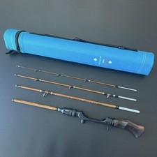 Pistola per legno canna da trota vetro 1,45 m UL esca canna da pesca legno naturale