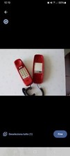 Telefono fisso a tasti rosso Telcer, vintage, raro!