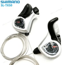 Set Leve Cambio Pollice Shimano SL-TX50 3/6/7/18/21 Velocità MTB Mountain Bike