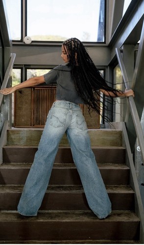 Jeans denim donna larghi vita