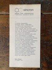 Munari Bruno Invito 22 x 11 cm. Galleria Sincron Milano 1974