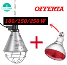 RIFLETTORE in alluminio + LAMPADA infrarossi 100 / 150 / 250 W - *OFFERTA CANI*