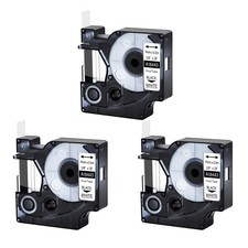 3 pezzi etichetta vinile nero su bianco 18443 per Dymo Rhino 1000 3000 5000 6000 9 mm