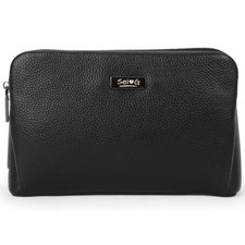 Sei G pochette in pelle nera