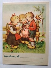  QUADERNO SCOLASTICO VINTAGE 16 FOGLI QUADRETTI-TEMA BIMBI - ANNI 40/50 