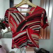 t-shirt rossa nera semitrasparente maglia maglietta trasparente top tshirt