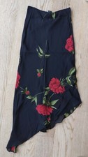 gonna terranova asimmetrica nera con rose vintage anni 2000 taglia S