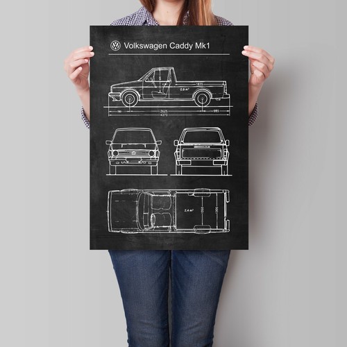 Poster volkswagen caddy - poster, mk1