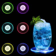 Set 6 Sottobicchieri LED Colorati Acrilici Sottobicchieri Luminosi per Bicchieri Bottiglie Festa