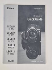 Canon Legria HF R26 R27 R28 R205 R206 Videocamera HD Guida Rapida, Solo Inglese