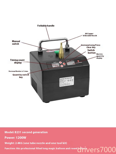 Pompa gonfiatore gas elio